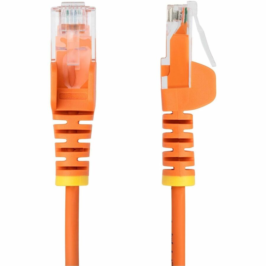 StarTech.com 10ft Orange Slim CAT6 Ethernet Cable, Slim Snagless RJ45, UTP, LSZH, 28AWG Bare Copper, Slim Network Patch Cord, Fluke Tested N6PAT10ORS