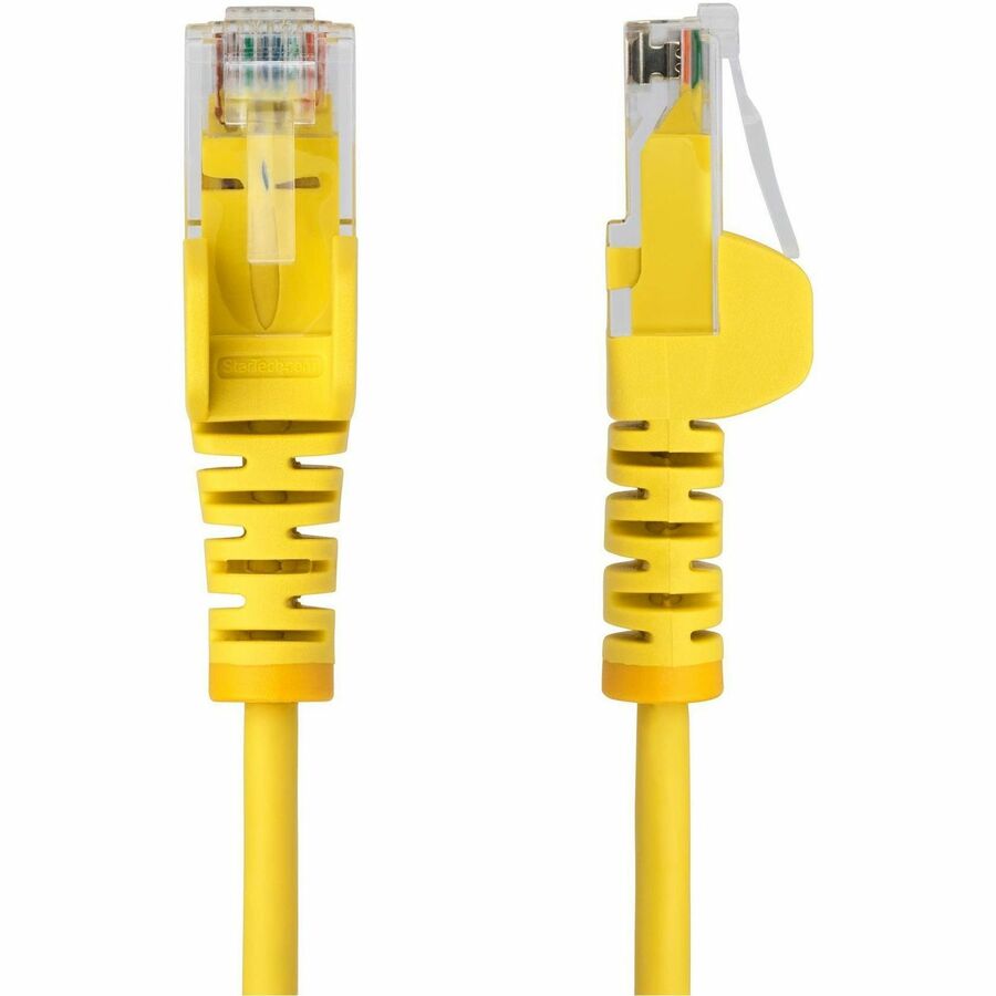 StarTech.com 1ft Yellow Slim CAT6 Ethernet Cable, Slim Snagless RJ45, UTP, LSZH, 28AWG Bare Copper, Slim Network Patch Cord, Fluke Tested N6PAT1YLS