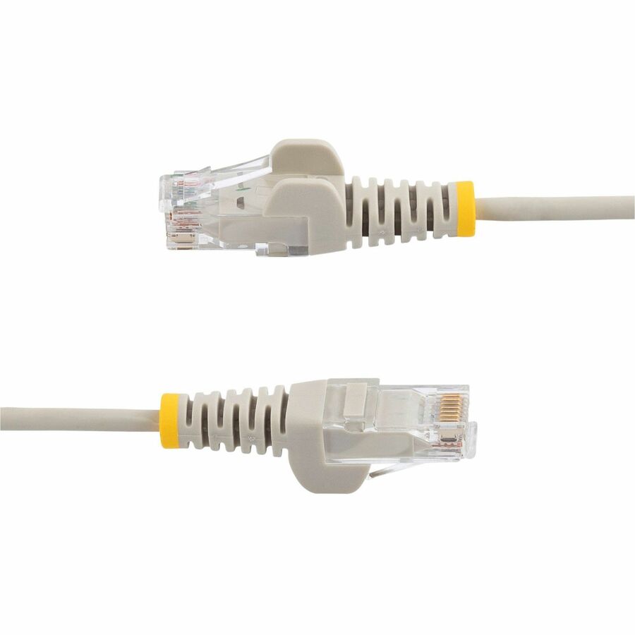 StarTech.com 5ft Gray Slim CAT6 Ethernet Cable, Slim Snagless RJ45, UTP, LSZH, 28AWG Bare Copper, Slim Network Patch Cord, Fluke Tested N6PAT5GRS