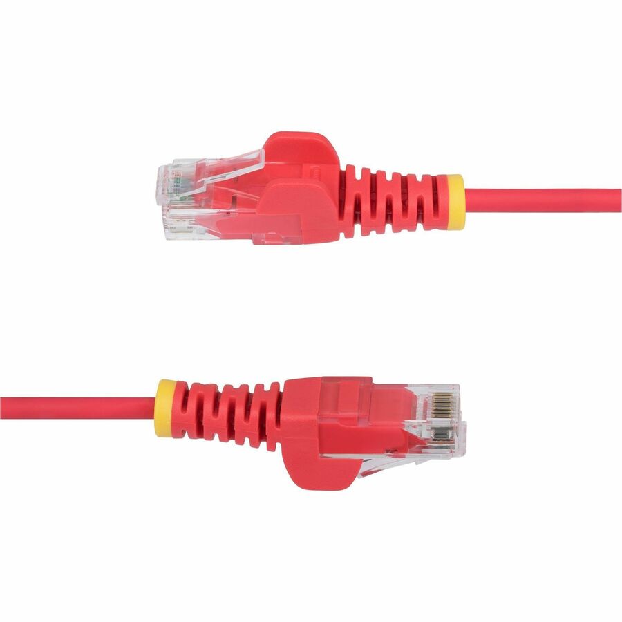 StarTech.com 1ft Red Slim CAT6 Ethernet Cable, Slim Snagless RJ45, UTP, LSZH, 28AWG Bare Copper, Slim Network Patch Cord, Fluke Tested N6PAT1RDS