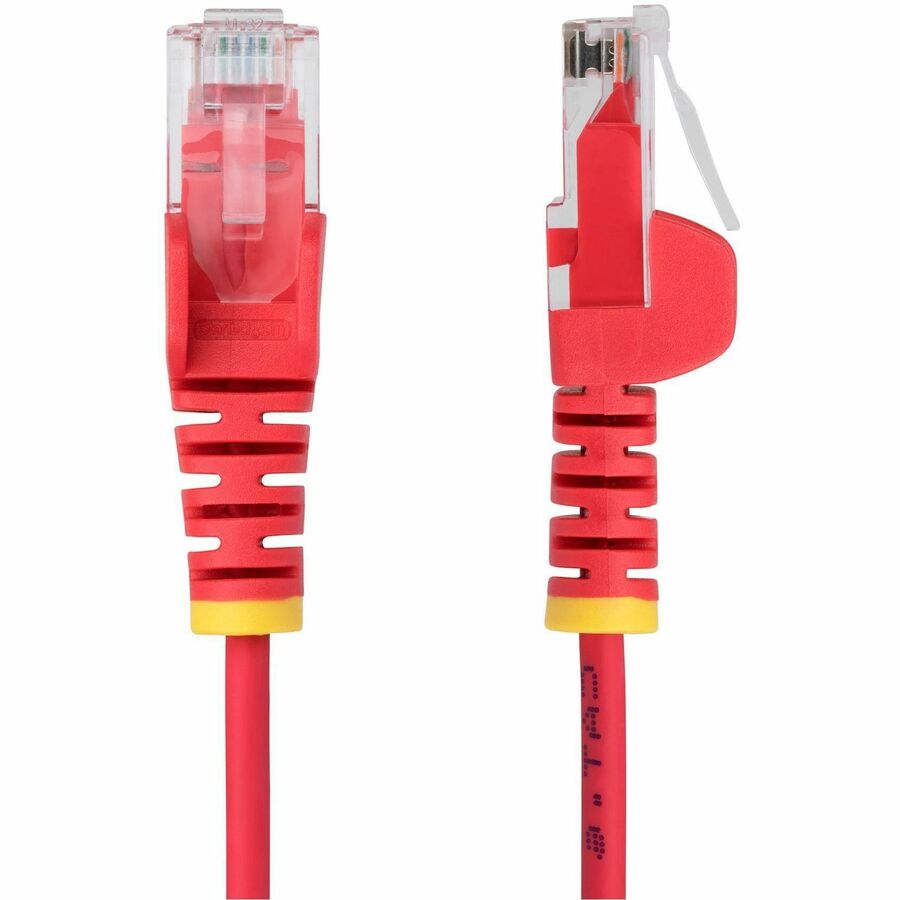 StarTech.com 1ft Red Slim CAT6 Ethernet Cable, Slim Snagless RJ45, UTP, LSZH, 28AWG Bare Copper, Slim Network Patch Cord, Fluke Tested N6PAT1RDS