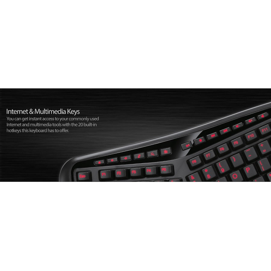 Adesso AKB-150EB-FR Color Illuminated Ergonomic Keyboard AKB-150EB-FR