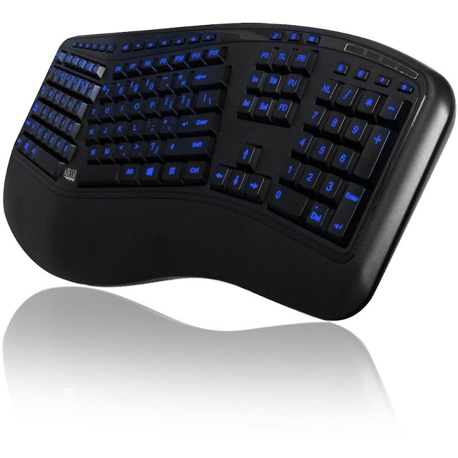 Adesso AKB-150EB-FR Color Illuminated Ergonomic Keyboard AKB-150EB-FR