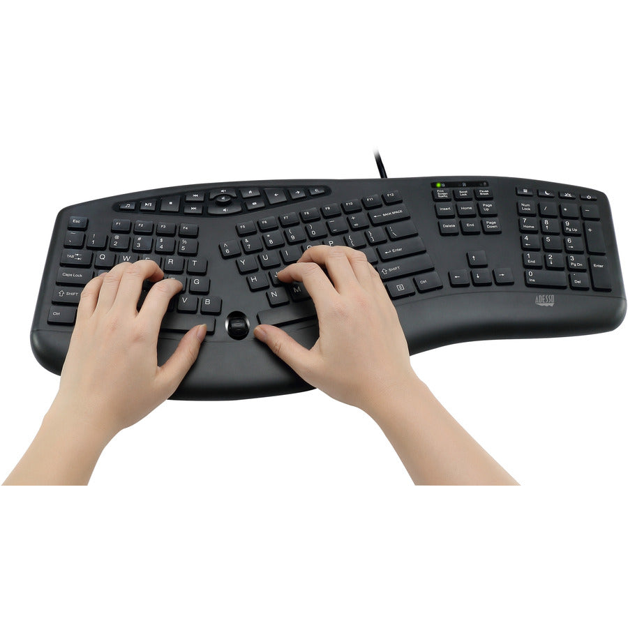 Adesso TruForm Media 160 USB Ergonomic Desktop Keyboard AKB-160UB-FR