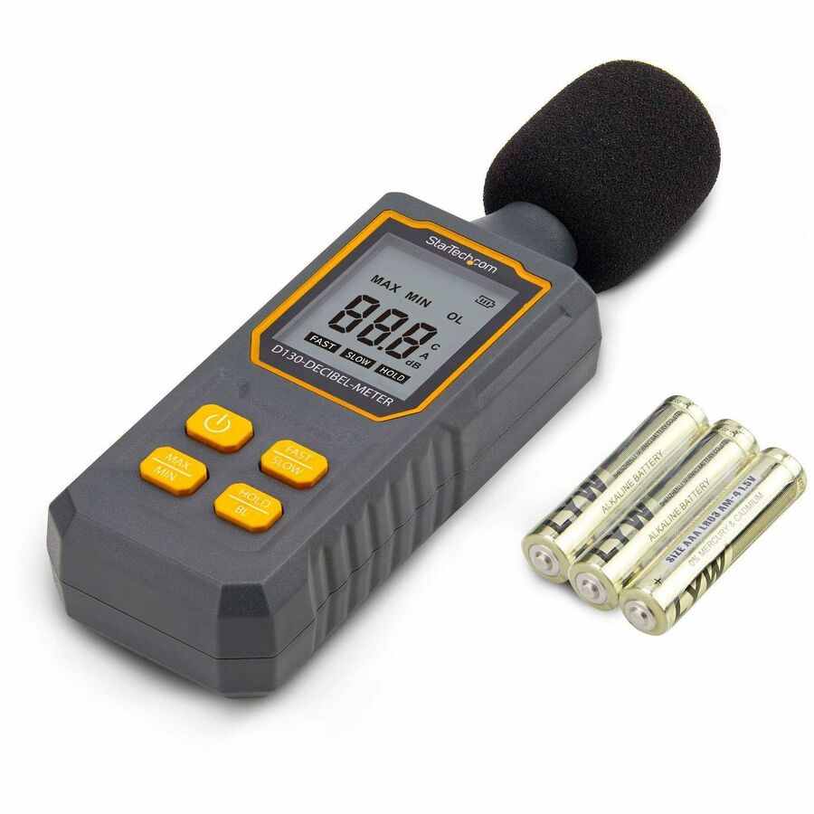 StarTech.com Handheld Digital Sound Meter w/Large LCD, Noise/Decibel Level Reader for Server Rooms/Offices, Audio Monitor, 30-130dBA Range D130-DECIBEL-METER