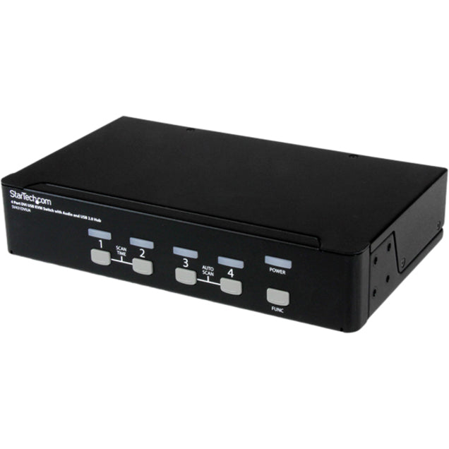 StarTech.com Switch KVM 4 ports DVI + USB avec audio - Switch KVM - Hub USB 2.0 - 2 ports - 1 utilisateur local - 1U SV431DVIUA