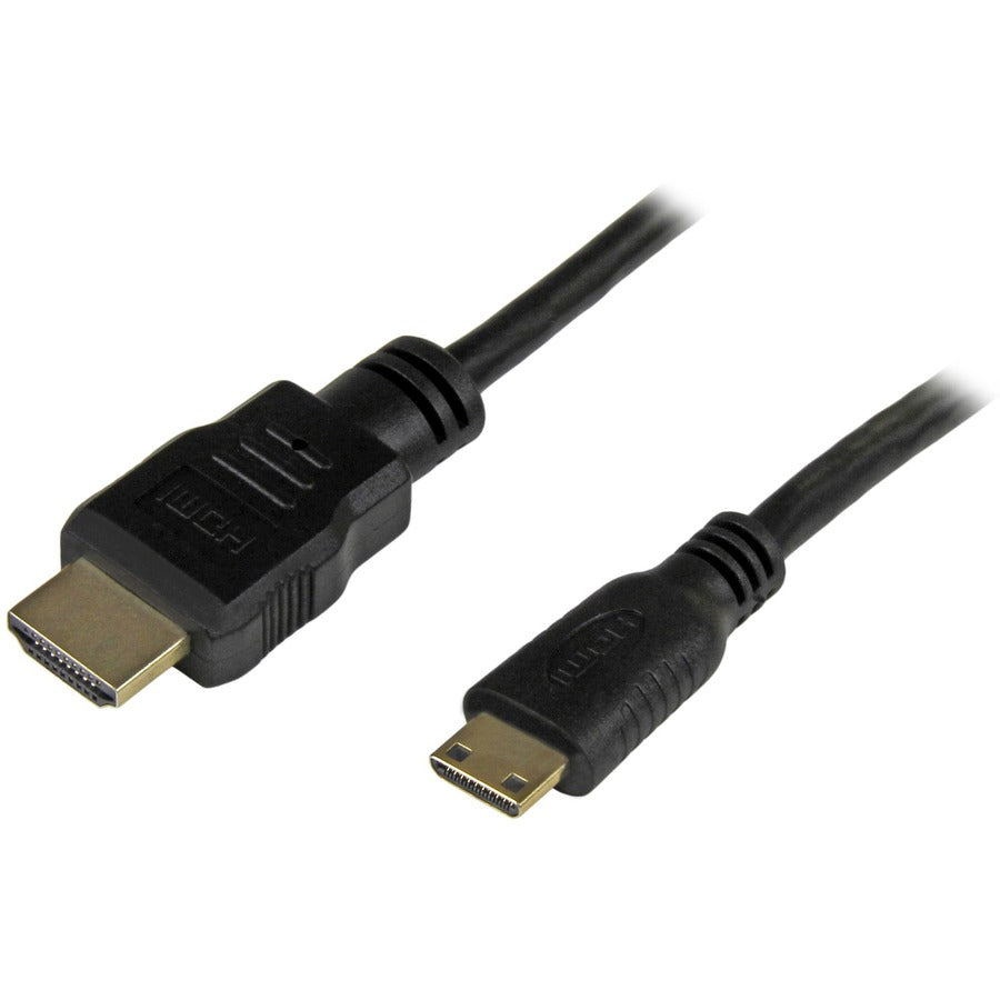 StarTech.com 6ft Mini HDMI to HDMI Cable with Ethernet, 4K 30Hz High Speed Mini HDMI 1.4 (Type-C) Device to HDMI Adapter Cable/Cord, M/M HDMIACMM6