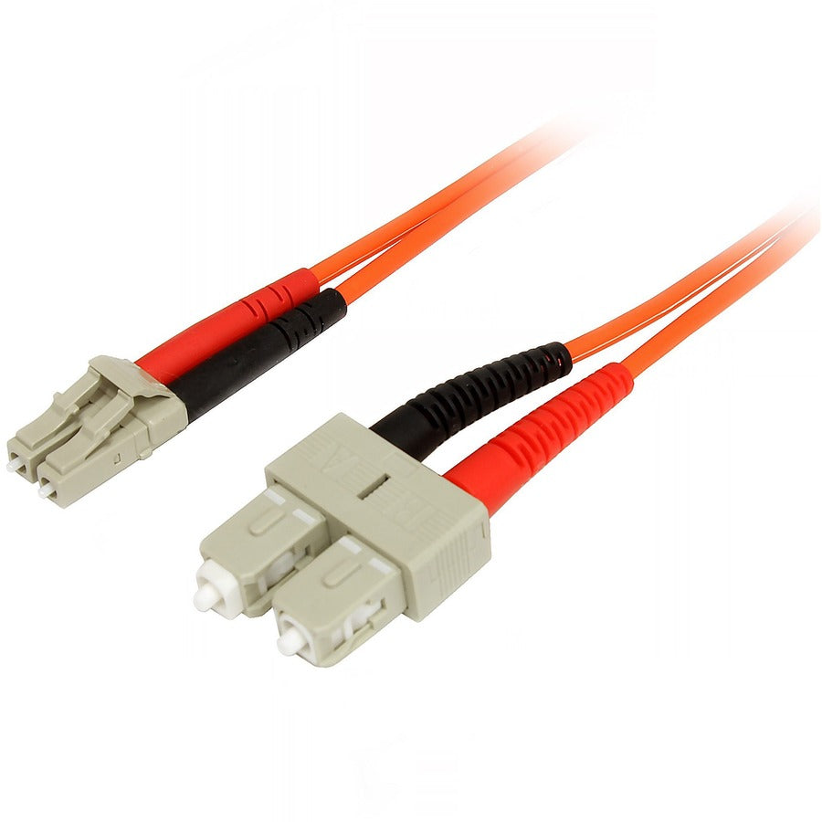 StarTech.com Câble fibre optique 2 m - Duplex multimode 50/125 - LSZH - LC/SC - OM2 - Câble de brassage fibre LC vers SC 50FIBLCSC2