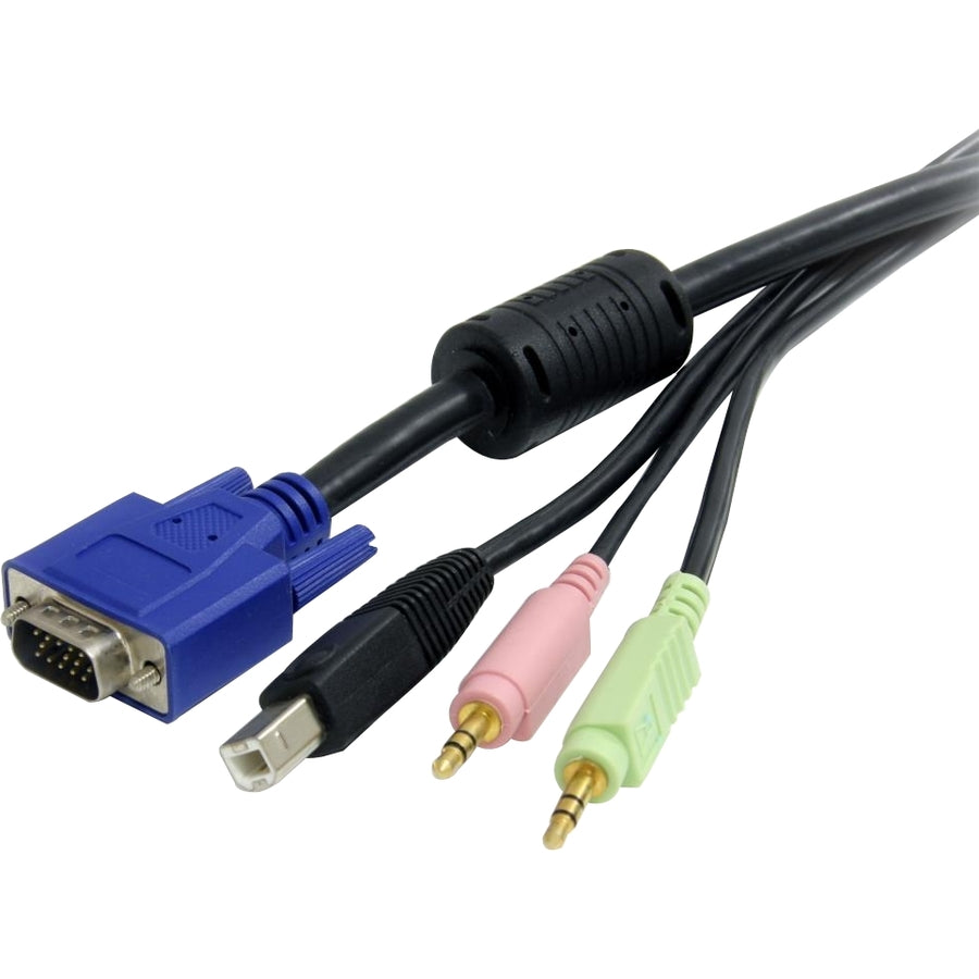 StarTech.com 10 ft 4-in-1 USB VGA KVM Cable with Audio and Microphone USBVGA4N1A10