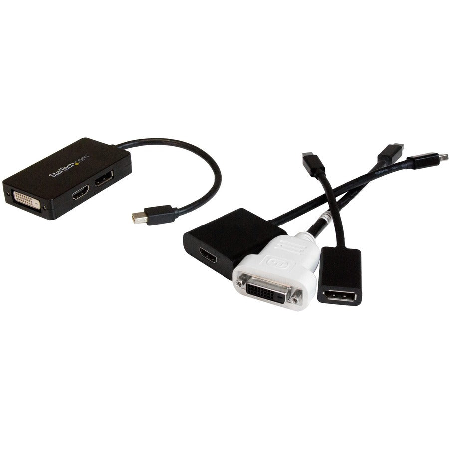 StarTech.com Travel A/V adapter - 3-in-1 Mini DisplayPort to DisplayPort DVI or HDMI converter MDP2DPDVHD