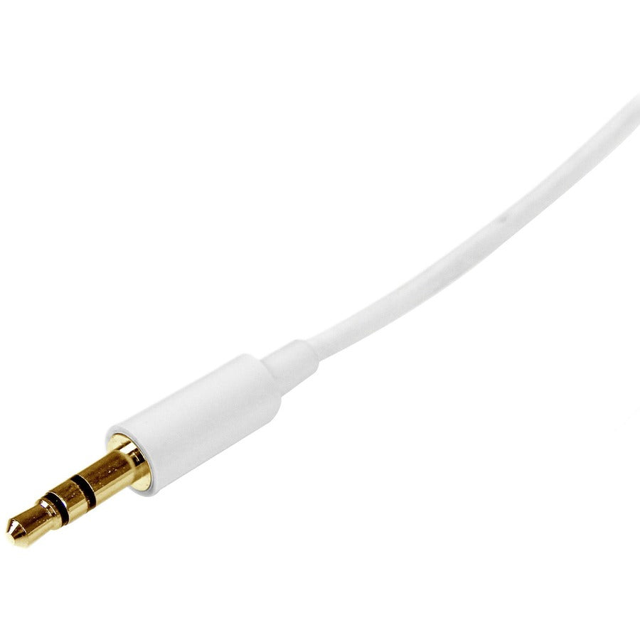 StarTech.com Câble audio stéréo fin 3,5 mm blanc de 3 m - mâle vers mâle MU3MMMSWH