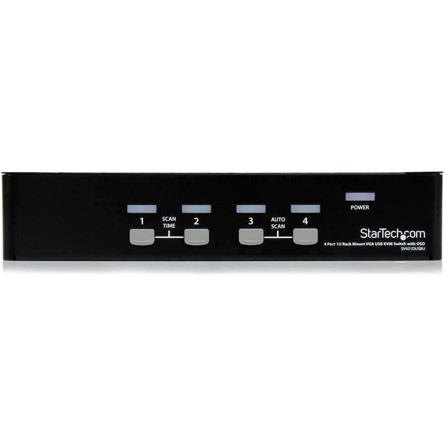 StarTech.com Commutateur KVM USB 4 ports 1U monté en rack avec OSD SV431DUSBU