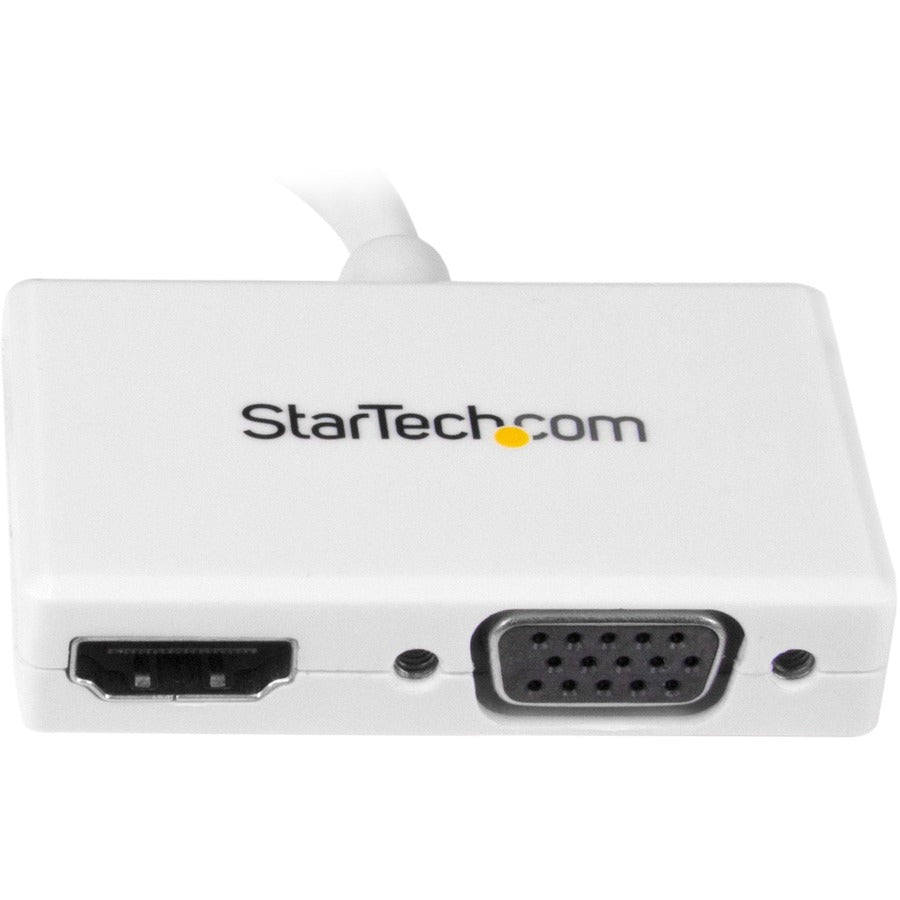 StarTech.com Adaptateur A/V de voyage - Convertisseur 2 en 1 Mini DisplayPort vers HDMI ou VGA - Blanc MDP2HDVGAW