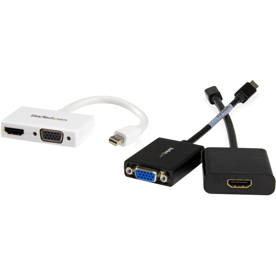 StarTech.com Adaptateur A/V de voyage - Convertisseur 2 en 1 Mini DisplayPort vers HDMI ou VGA - Blanc MDP2HDVGAW