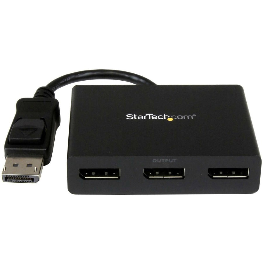 StarTech.com 3-Port Multi Monitor Adapter, DisplayPort 1.2 MST Hub, Dual 4K, 1x 1080p, Video Splitter for Extended Desktop Mode, Windows MSTDP123DP