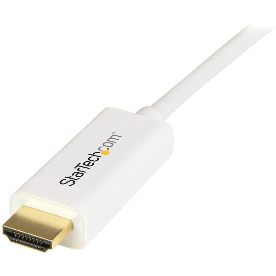 StarTech.com Mini DisplayPort to HDMI Converter Cable - 6 ft (2m) - 4K - White MDP2HDMM2MW