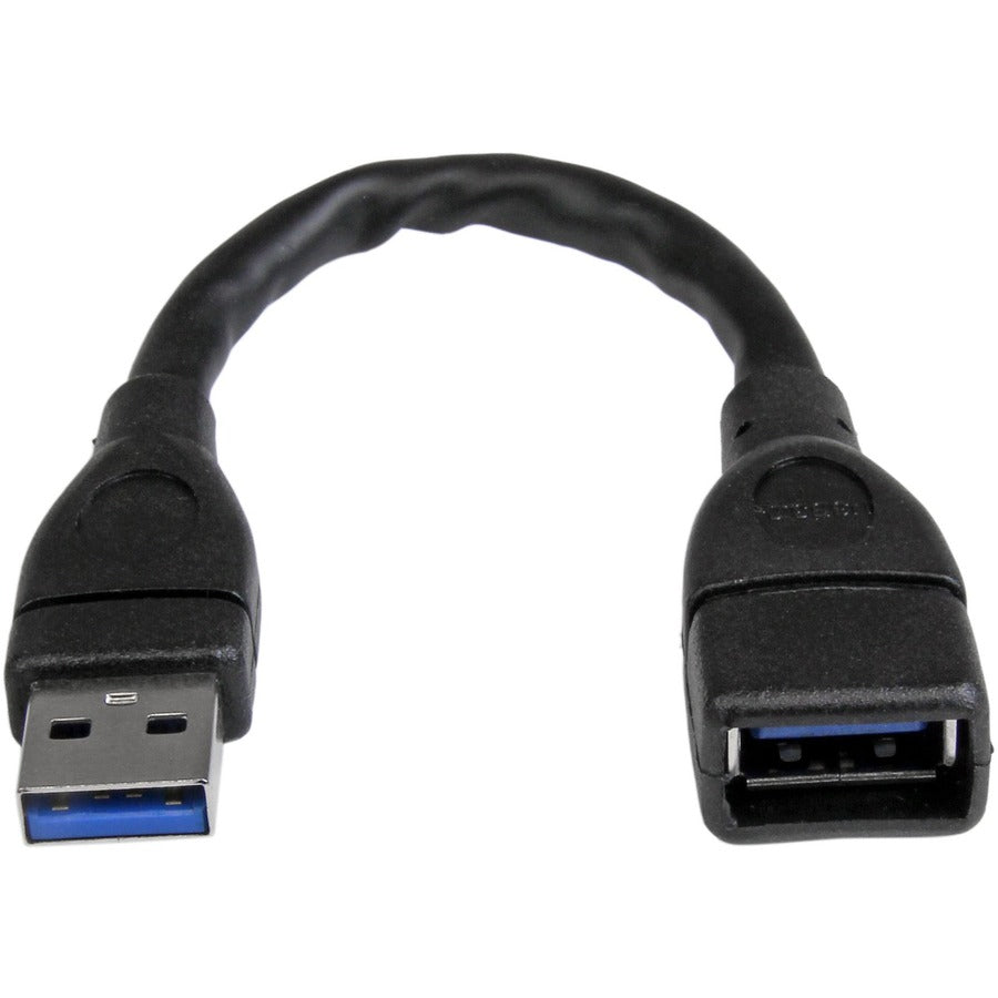 StarTech.com 6in Black USB 3.0 Extension Adapter Cable A to A - M/F USB3EXT6INBK