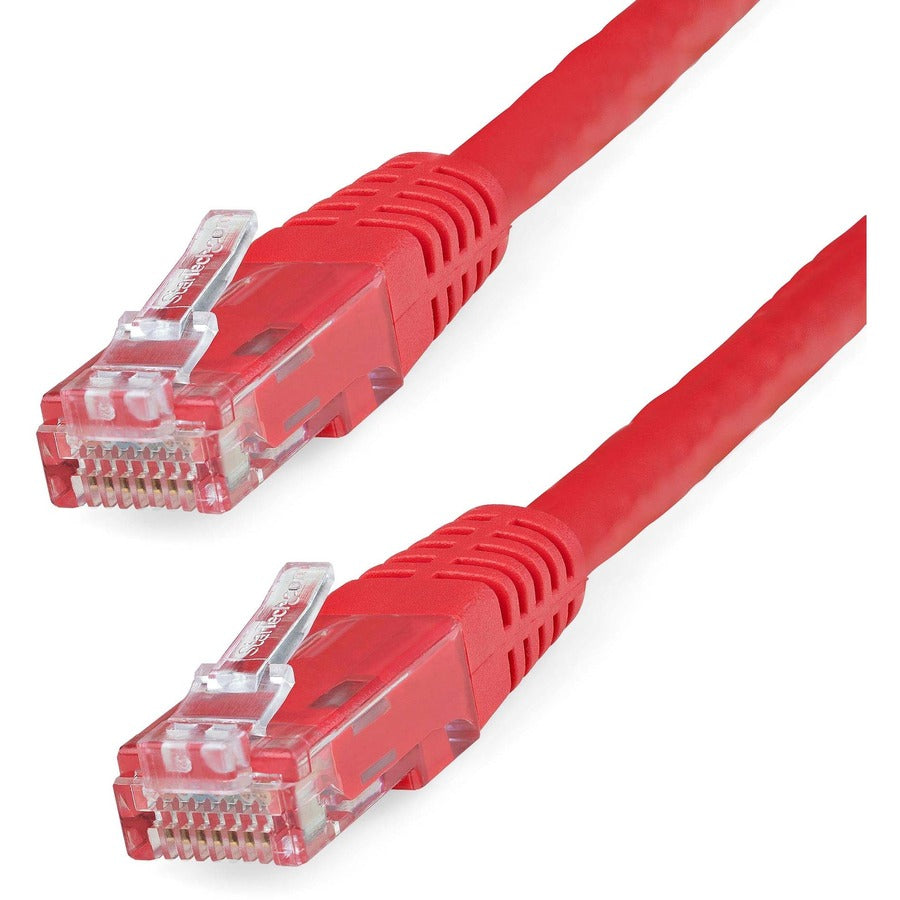 StarTech.com Câble Ethernet CAT6 de 6,1 m – Gigabit moulé rouge – 100 W PoE UTP 650 MHz – Cordon de brassage catégorie 6 Câblage certifié UL/TIA C6PATCH20RD