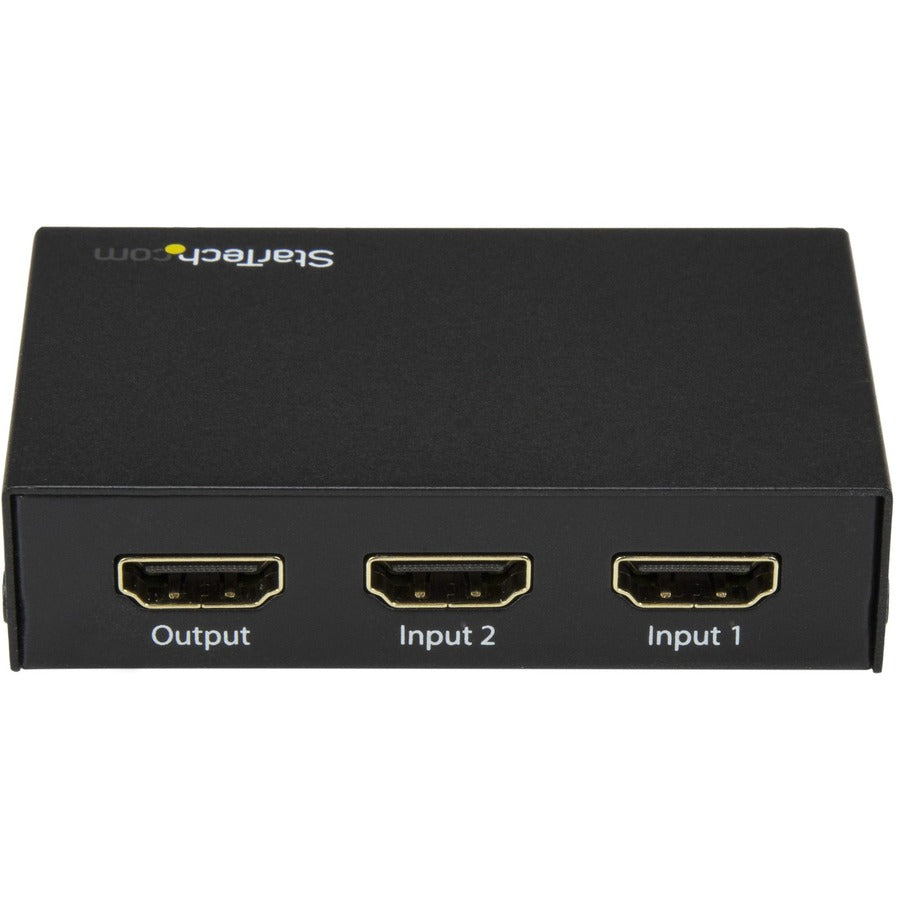 StarTech.com 2 Port HDMI Switch - 4K 60Hz - Supports HDCP - IR - HDMI Selector - HDMI Multiport Video Switcher - HDMI Switcher VS221HD20