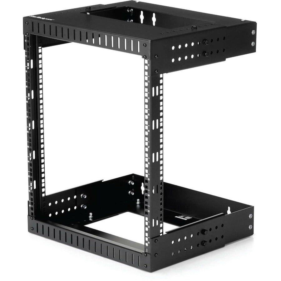 StarTech.com Rack réseau mural 12U 19" - Profondeur réglable 12-20" Cadre ouvert pour salle de serveurs/AV/données/équipement informatique avec écrous cage RK12WALLOA