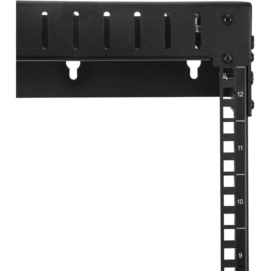 StarTech.com Rack réseau mural 12U 19" - Profondeur réglable 12-20" Cadre ouvert pour salle de serveurs/AV/données/équipement informatique avec écrous cage RK12WALLOA