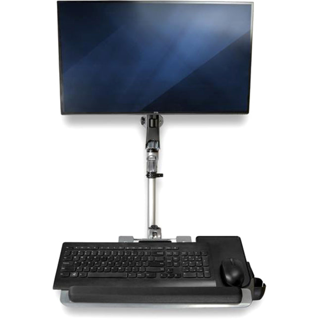 StarTech.com Wall Mount Workstation - Foldable Ergonomic Standing Desk - Height Adjustable 34" VESA Monitor Arm/Padded Keyboard/Mouse Tray WALLSTSI1