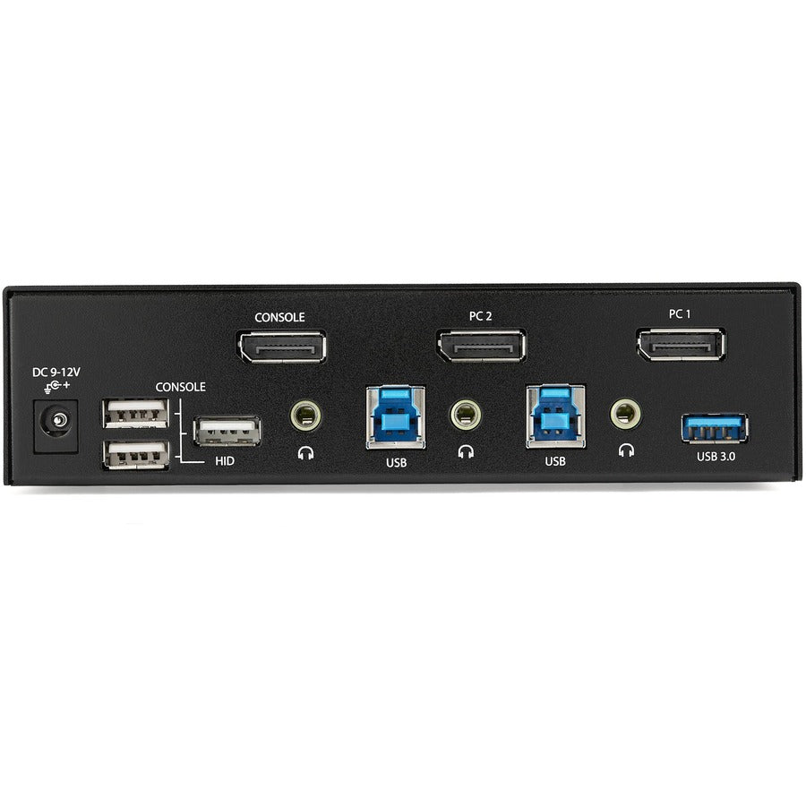 StarTech.com 2 Port DisplayPort KVM Switch - 4K 60Hz - Single Display - UHD DP 1.2 USB KVM Switch with USB 3.0 Hub & Audio - TAA Compliant SV231DPU34K