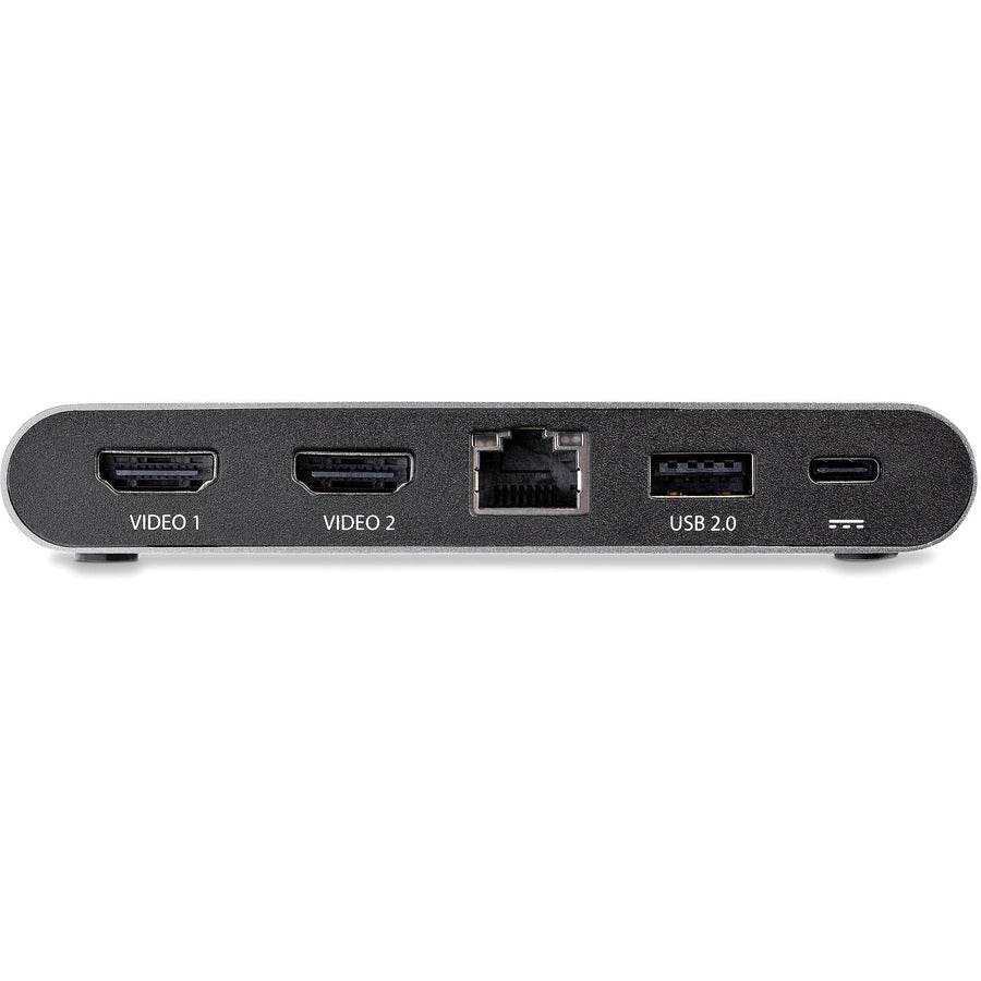 StarTech.com Station d'accueil USB C - Station d'accueil HDMI USB-C double moniteur 4K - Passthrough d'alimentation 100 W, GbE, 2x USB-A - Adaptateur multiport DK30C2HAGPD