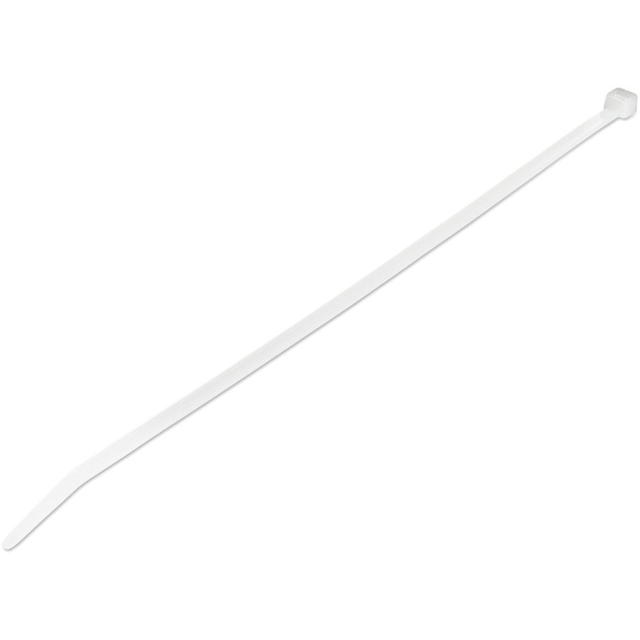 StarTech.com Attaches de câble de 25 cm (10 po), diamètre de 68 mm (2-5/8 po), résistance à la traction de 22 kg (50 lb), attaches autobloquantes en nylon, homologué UL, paquet de 1 000, blanc CBMZT10NK