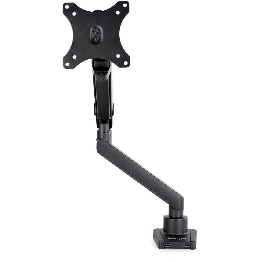 StarTech.com Desk Mount Monitor Arm with 2x USB 3.0 ports - Slim Full Motion Single Monitor VESA Mount up to 8kg Display - C-Clamp/Grommet ARMSLIM2USB3