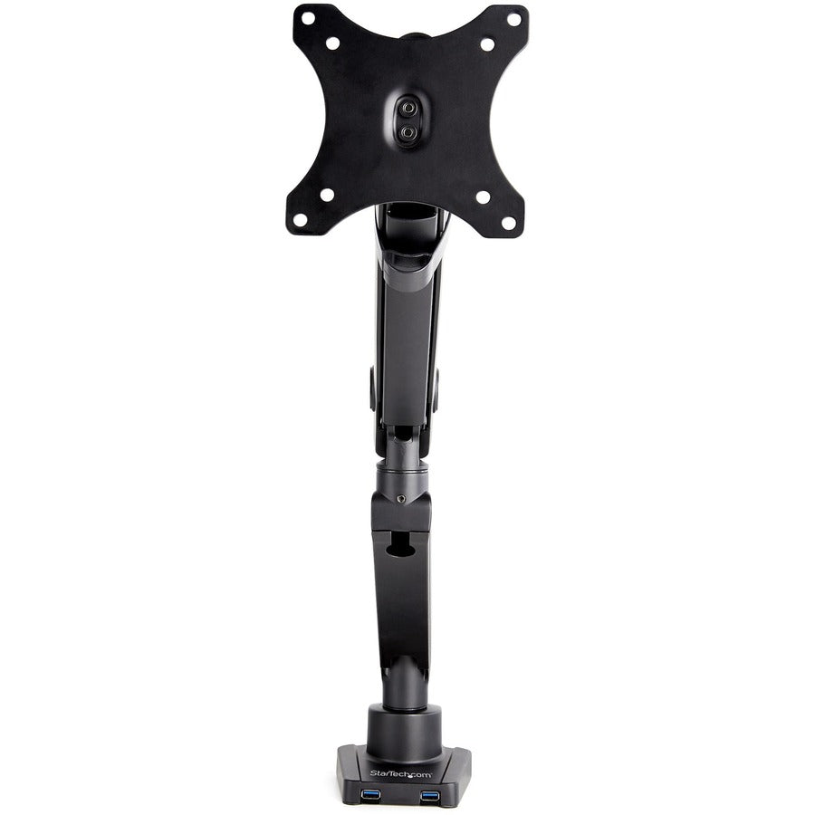 StarTech.com Desk Mount Monitor Arm with 2x USB 3.0 ports - Slim Full Motion Single Monitor VESA Mount up to 8kg Display - C-Clamp/Grommet ARMSLIM2USB3