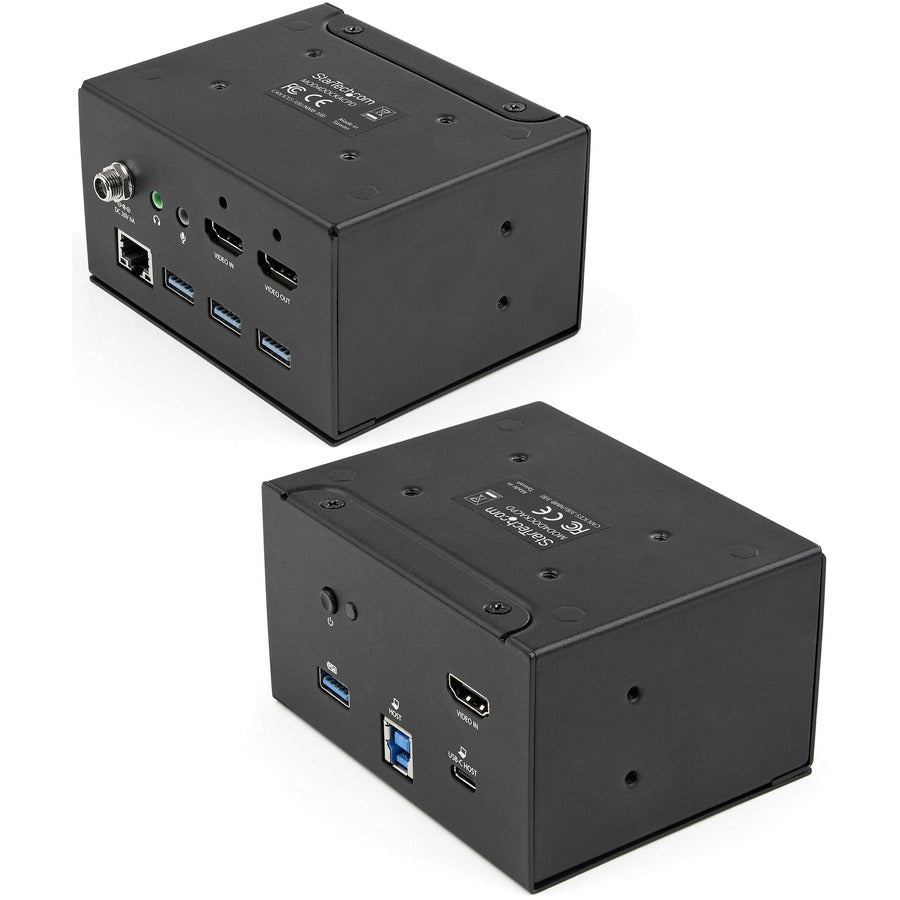 Station d'accueil pour salle de conférence StarTech.com avec alimentation ; Boîtier A/V de connectivité de table, station d'accueil universelle pour ordinateur portable, PD 60 W, prises secteur, KIT de chargement USBBXDOCKPNA