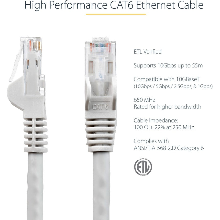 StarTech.com 75ft CAT6 Ethernet Cable - Gray Snagless Gigabit - 100W PoE UTP 650MHz Category 6 Patch Cord UL Certified Wiring/TIA N6PATCH75GR