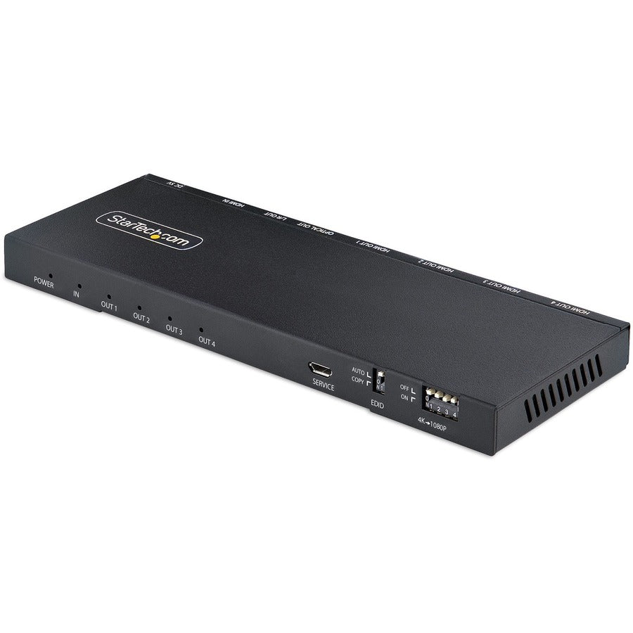 StarTech.com Répartiteur HDMI 4 ports, 4K 60 Hz HDMI 2.0, répartiteur HDMI 1 entrée 4 sorties, répartiteur HDMI 4K avec détartreur intégré, affichage/sortie HDMI 1x4 HDMI-SPLITTER-44K60S