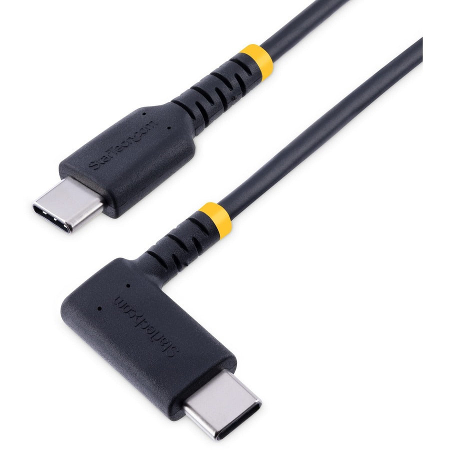 StarTech.com Câble de chargement USB C à angle droit de 30 cm, 60 W PD 3 A, câble USB-C à charge rapide robuste, fibre d'aramide robuste et durable R2CCR-30C-USB-CABLE