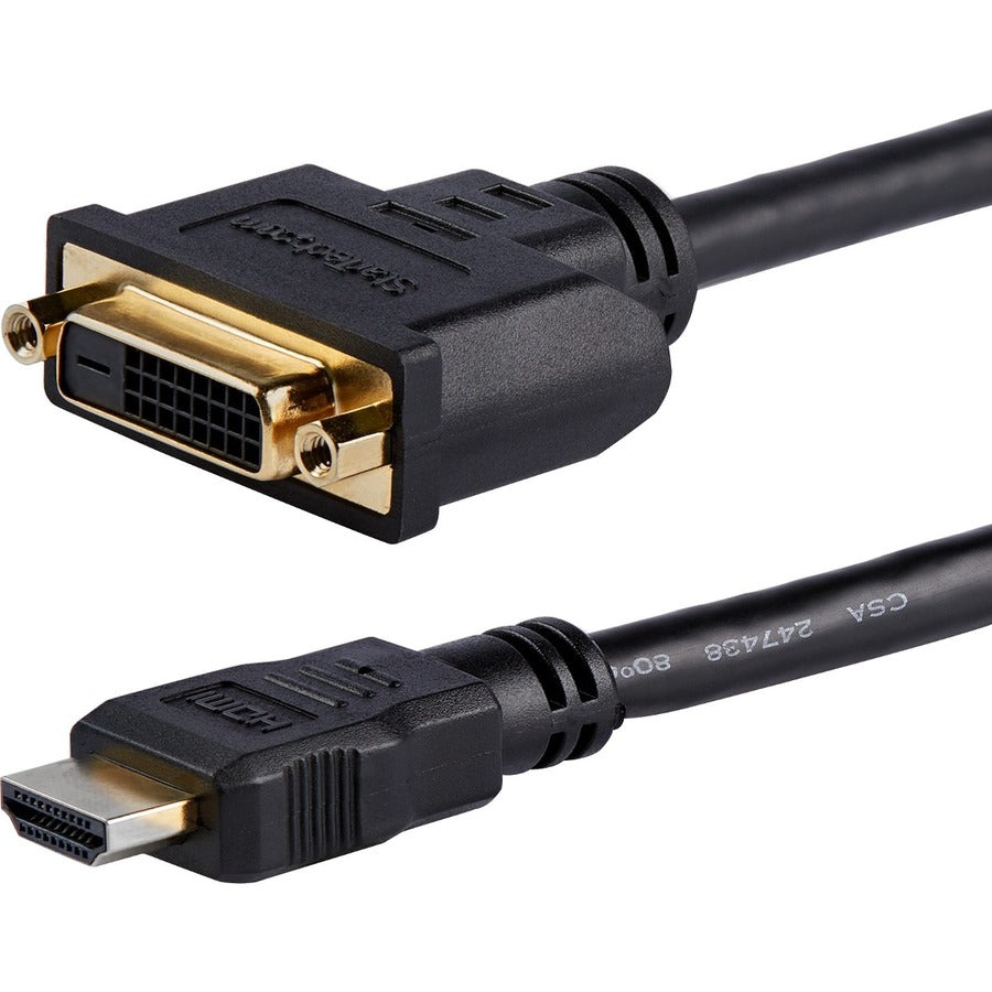 StarTech.com Adaptateur HDMI vers DVI 20 cm, DVI-D vers HDMI (1920 x 1200p), lot de 10, câble HDMI mâle vers DVI-D femelle, cordon HDMI vers DVI, noir HDDVIMF8IN10PK