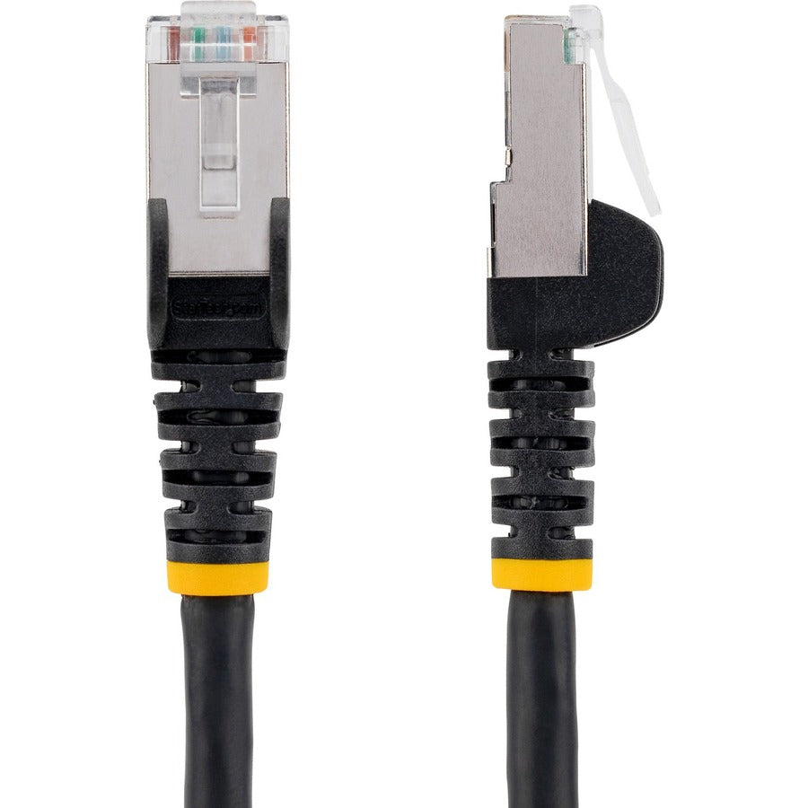 StarTech.com Câble Ethernet CAT6a de 9,1 m, noir, faible fumée, sans halogène (LSZH), 10 GbE, 100 W PoE S/FTP, cordon de brassage réseau RJ-45 sans accroc NLBK-30F-CAT6A-PATCH