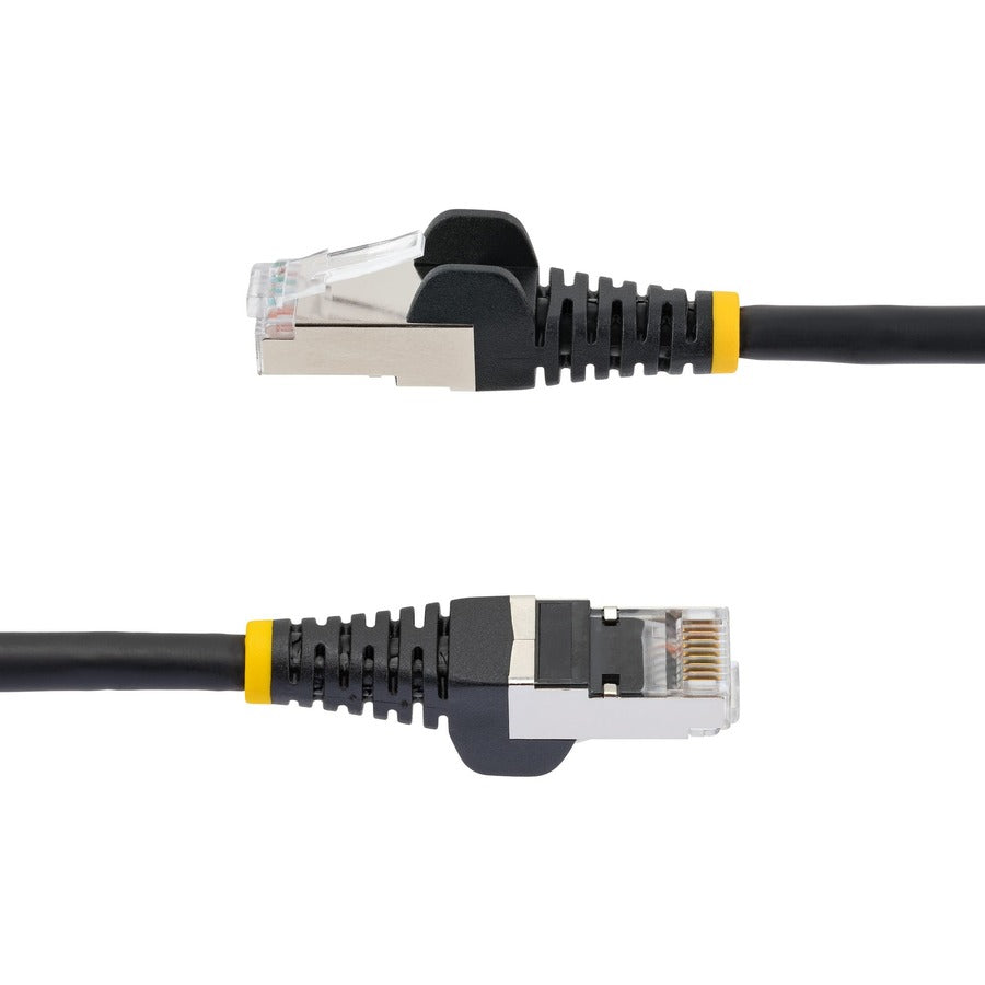 StarTech.com Câble Ethernet CAT6a de 6,1 m, noir, faible fumée, sans halogène (LSZH), 10 GbE, 100 W PoE S/FTP, cordon de brassage réseau RJ-45 sans accroc NLBK-20F-CAT6A-PATCH