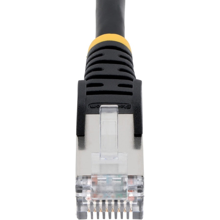 StarTech.com Câble Ethernet CAT6a de 6,1 m, noir, faible fumée, sans halogène (LSZH), 10 GbE, 100 W PoE S/FTP, cordon de brassage réseau RJ-45 sans accroc NLBK-20F-CAT6A-PATCH