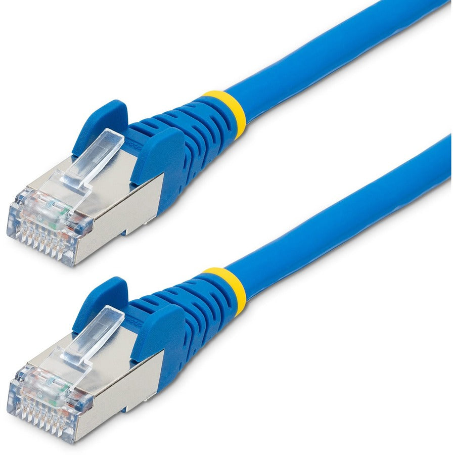 StarTech.com Câble Ethernet CAT6a de 7,6 m, bleu, faible fumée, sans halogène (LSZH) 10 GbE 100 W PoE S/FTP Cordon de brassage réseau RJ-45 sans accroc NLBL-25F-CAT6A-PATCH