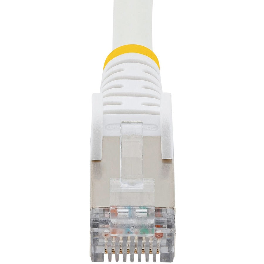 StarTech.com Câble Ethernet CAT6a de 0,9 m, blanc, faible fumée, sans halogène (LSZH) 10 GbE 100 W PoE S/FTP Cordon de brassage réseau RJ-45 sans accroc NLWH-3F-CAT6A-PATCH