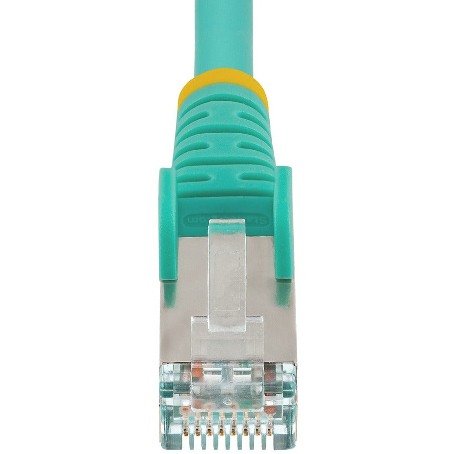 StarTech.com 4ft CAT6a Ethernet Cable, Aqua Low Smoke Zero Halogen (LSZH) 10 GbE 100W PoE S/FTP Snagless RJ-45 Network Patch Cord NLAQ-4F-CAT6A-PATCH