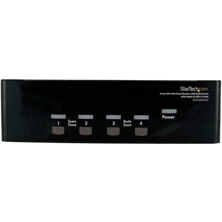 StarTech.com Commutateur KVM double moniteur DVI VGA 4 ports avec hub audio et USB SV431DDVDUA