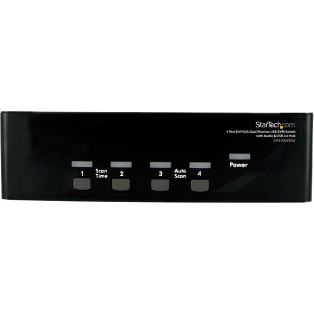 StarTech.com Commutateur KVM double moniteur DVI VGA 4 ports avec hub audio et USB SV431DDVDUA