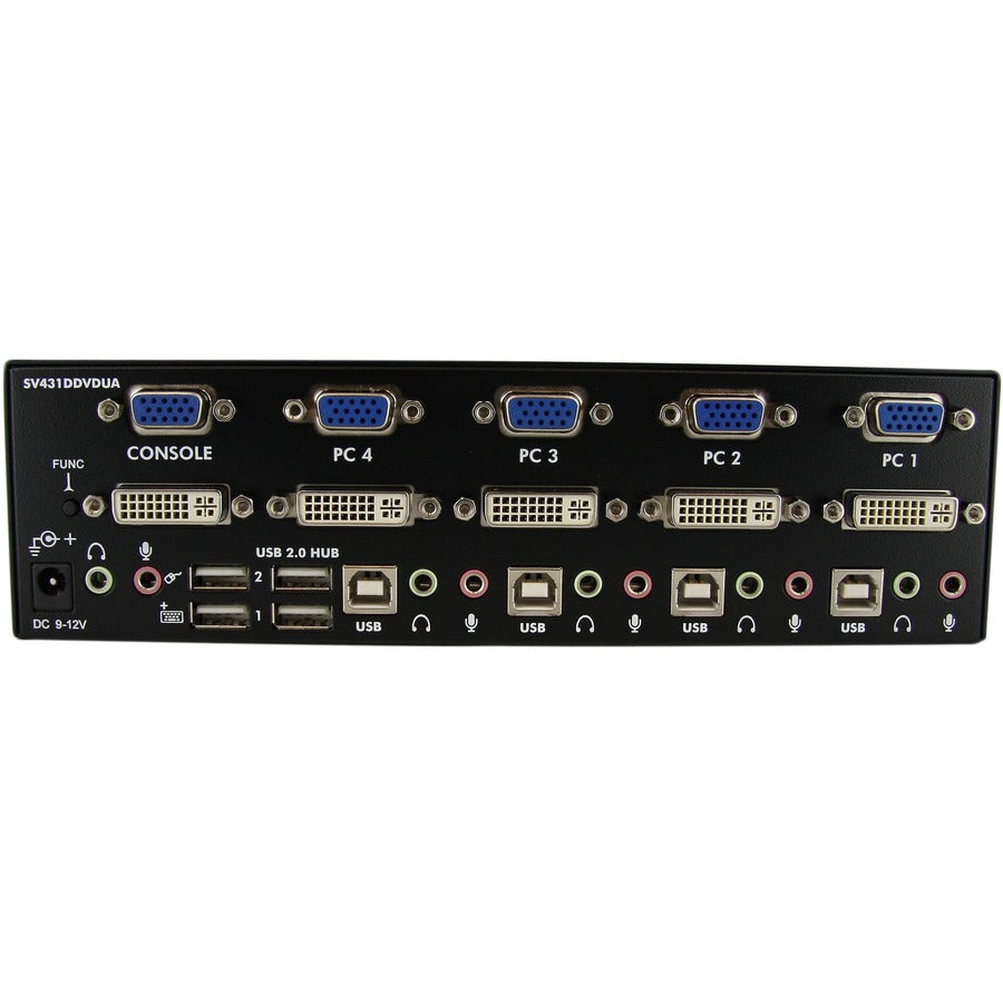 StarTech.com Commutateur KVM double moniteur DVI VGA 4 ports avec hub audio et USB SV431DDVDUA