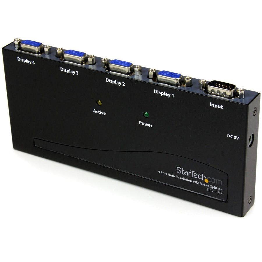 StarTech.com 4 Port High Resolution VGA Video Splitter - 300 MHz - VideoView Pro 47 Port High Resolution 300 MHz Video Splitter - Video splitter - 4 ports ST124PRO