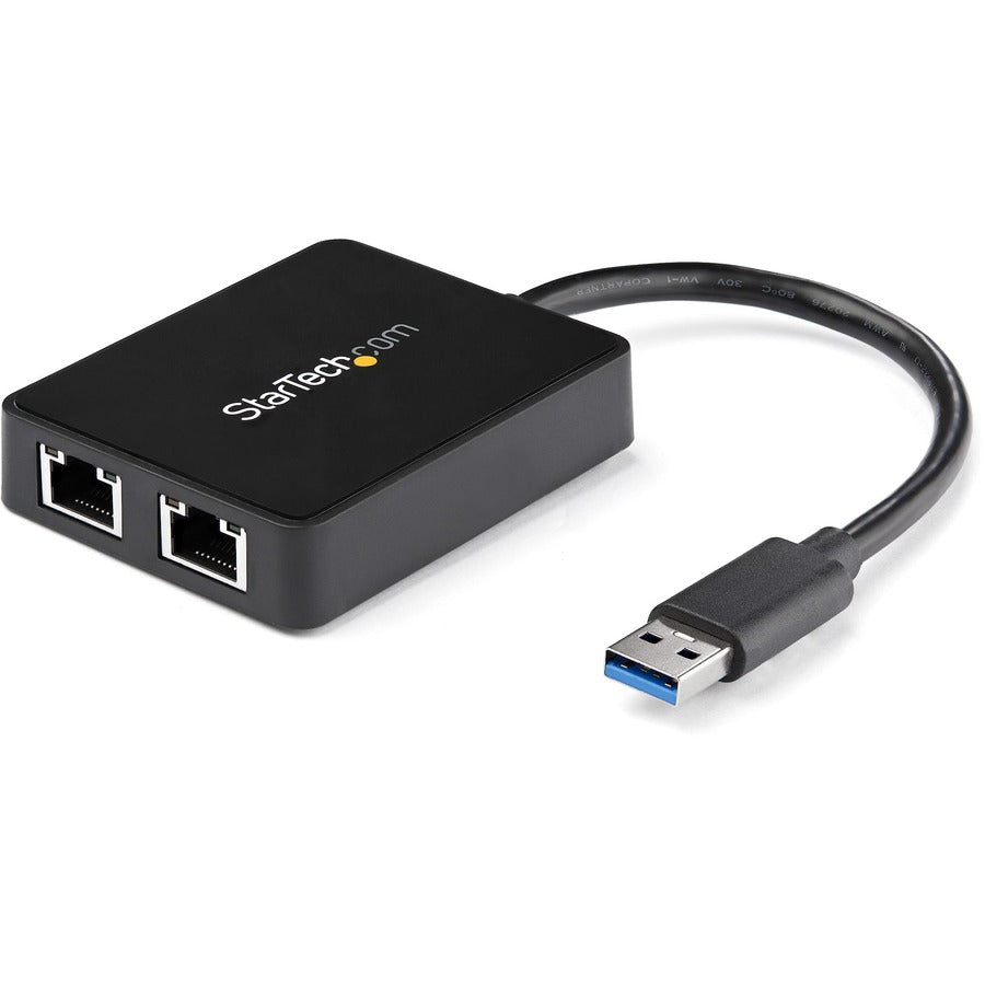 StarTech.com Adaptateur USB 3.0 vers double port Gigabit Ethernet avec port USB USB32000SPT