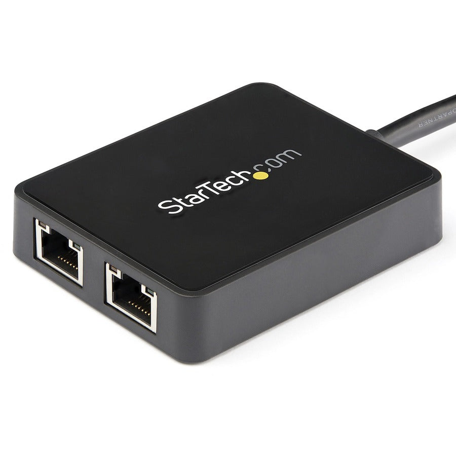 StarTech.com USB 3.0 to Dual Port Gigabit Ethernet Adapter NIC w/ USB Port USB32000SPT