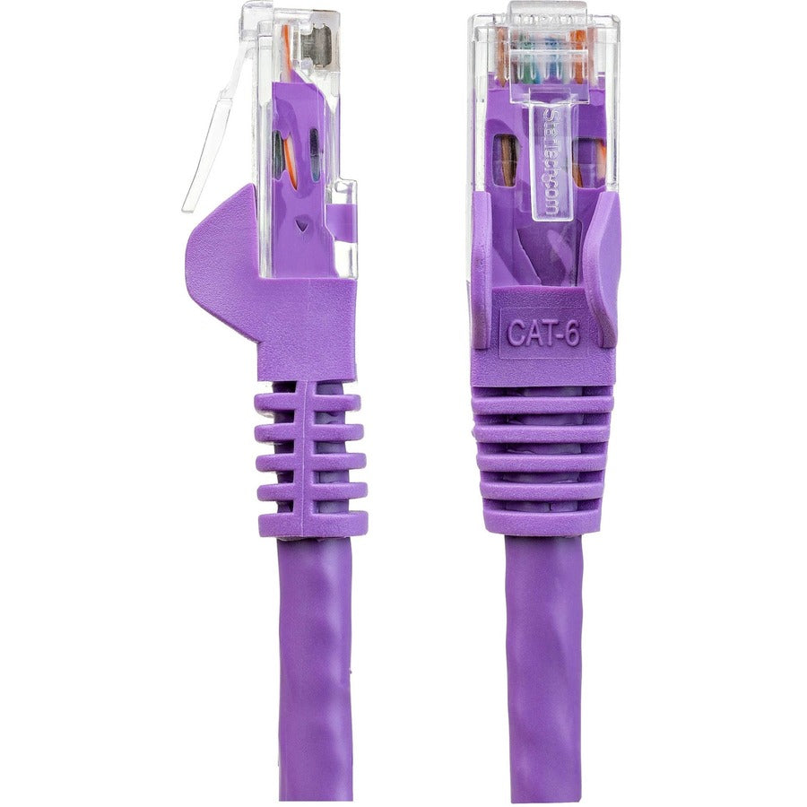 StarTech.com Câble Ethernet CAT6 de 15 pieds - Gigabit sans accroc violet - Cordon de brassage PoE UTP 650 MHz de catégorie 6 100 W Câblage certifié UL/TIA N6PATCH15PL