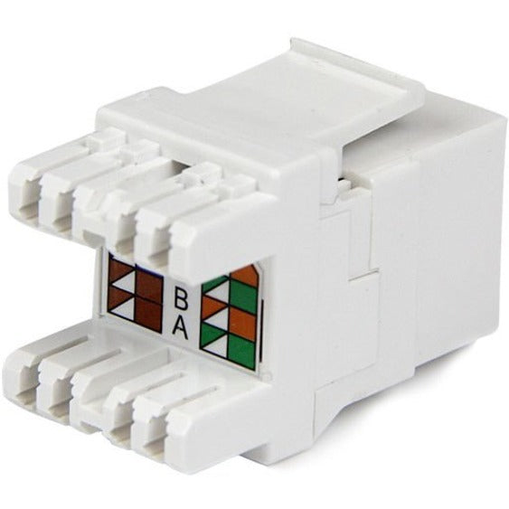 StarTech.com 180&deg; Cat 6 Keystone Jack - RJ45 Ethernet Cat6 Wall Jack White - 110 Type C6KEY110SWH